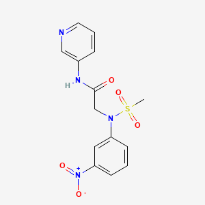 molecular formula C14H14N4O5S B3541156 N~2~-(methylsulfonyl)-N~2~-(3-nitrophenyl)-N~1~-3-pyridinylglycinamide 