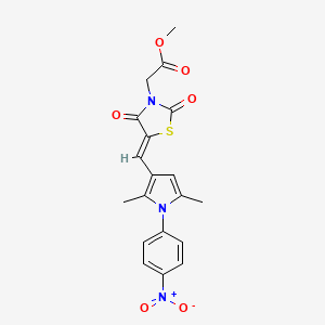 molecular formula C19H17N3O6S B3541173 methyl [(5Z)-5-{[2,5-dimethyl-1-(4-nitrophenyl)-1H-pyrrol-3-yl]methylidene}-2,4-dioxo-1,3-thiazolidin-3-yl]acetate 