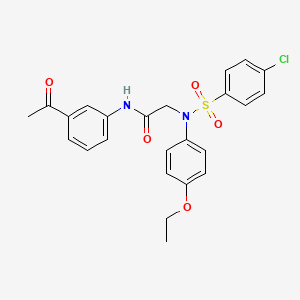 molecular formula C24H23ClN2O5S B3541188 N~1~-(3-acetylphenyl)-N~2~-[(4-chlorophenyl)sulfonyl]-N~2~-(4-ethoxyphenyl)glycinamide 