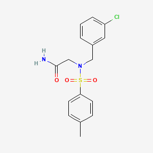 molecular formula C16H17ClN2O3S B3541194 N~2~-(3-chlorobenzyl)-N~2~-[(4-methylphenyl)sulfonyl]glycinamide 