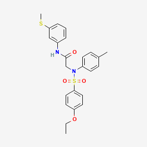 molecular formula C24H26N2O4S2 B3541195 N~2~-[(4-ethoxyphenyl)sulfonyl]-N~2~-(4-methylphenyl)-N~1~-[3-(methylthio)phenyl]glycinamide 