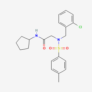 molecular formula C21H25ClN2O3S B3541243 N~2~-(2-chlorobenzyl)-N~1~-cyclopentyl-N~2~-[(4-methylphenyl)sulfonyl]glycinamide 