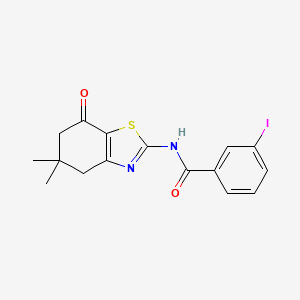 molecular formula C16H15IN2O2S B3541333 N-(5,5-dimethyl-7-oxo-4,5,6,7-tetrahydro-1,3-benzothiazol-2-yl)-3-iodobenzamide 