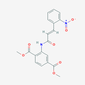molecular formula C19H16N2O7 B3541367 DIMETHYL 2-{[(E)-3-(2-NITROPHENYL)-2-PROPENOYL]AMINO}TEREPHTHALATE 