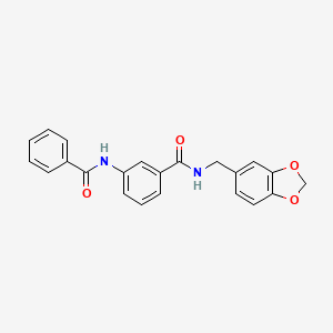 molecular formula C22H18N2O4 B3541375 N-(1,3-benzodioxol-5-ylmethyl)-3-(benzoylamino)benzamide 