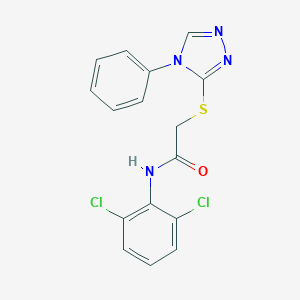 molecular formula C16H12Cl2N4OS B354140 N-(2,6-dichlorophenyl)-2-[(4-phenyl-4H-1,2,4-triazol-3-yl)sulfanyl]acetamide CAS No. 805288-76-0
