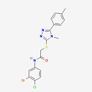 molecular formula C18H16BrClN4OS B3541400 N-(3-bromo-4-chlorophenyl)-2-{[4-methyl-5-(4-methylphenyl)-4H-1,2,4-triazol-3-yl]thio}acetamide 