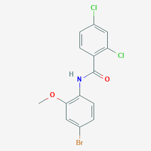 molecular formula C14H10BrCl2NO2 B3541414 N-(4-bromo-2-methoxyphenyl)-2,4-dichlorobenzamide 