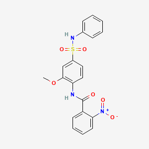 molecular formula C20H17N3O6S B3541449 N-[2-methoxy-4-(phenylsulfamoyl)phenyl]-2-nitrobenzamide 