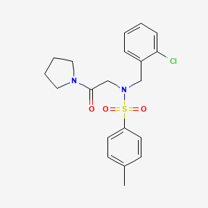 molecular formula C20H23ClN2O3S B3541587 N-(2-Chloro-benzyl)-4-methyl-N-(2-oxo-2-pyrrolidin-1-yl-ethyl)-benzenesulfonamide 