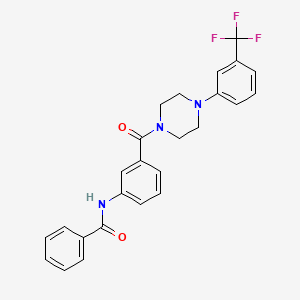 molecular formula C25H22F3N3O2 B3541600 N-[3-({4-[3-(TRIFLUOROMETHYL)PHENYL]PIPERAZINO}CARBONYL)PHENYL]BENZAMIDE 