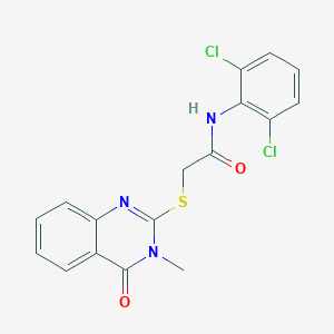 molecular formula C17H13Cl2N3O2S B354162 N-(2,6-dichlorophenyl)-2-(3-methyl-4-oxoquinazolin-2-yl)sulfanylacetamide CAS No. 805270-04-6