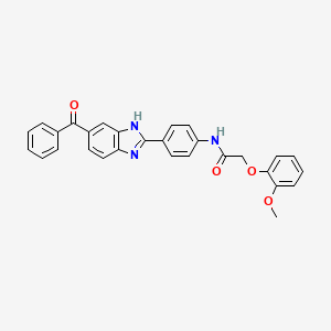 molecular formula C29H23N3O4 B3541634 N-[4-(6-benzoyl-1H-benzimidazol-2-yl)phenyl]-2-(2-methoxyphenoxy)acetamide 
