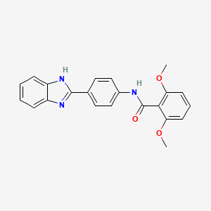 molecular formula C22H19N3O3 B3541635 N-[4-(1H-benzimidazol-2-yl)phenyl]-2,6-dimethoxybenzamide 