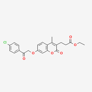 molecular formula C23H21ClO6 B3541642 ethyl 3-{7-[2-(4-chlorophenyl)-2-oxoethoxy]-4-methyl-2-oxo-2H-chromen-3-yl}propanoate 
