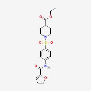 molecular formula C19H22N2O6S B3541704 Ethyl 1-[4-(furan-2-carbonylamino)phenyl]sulfonylpiperidine-4-carboxylate 