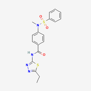molecular formula C18H18N4O3S2 B3541744 N-(5-ethyl-1,3,4-thiadiazol-2-yl)-4-[methyl(phenylsulfonyl)amino]benzamide 