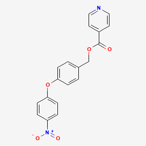 molecular formula C19H14N2O5 B3541971 4-(4-nitrophenoxy)benzyl isonicotinate 