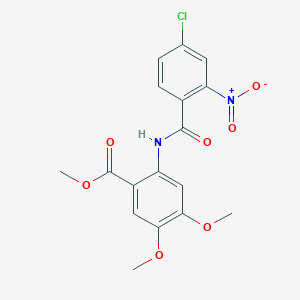 molecular formula C17H15ClN2O7 B3541974 methyl 2-[(4-chloro-2-nitrobenzoyl)amino]-4,5-dimethoxybenzoate 