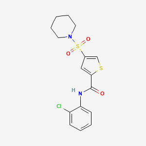 molecular formula C16H17ClN2O3S2 B3542029 N-(2-chlorophenyl)-4-piperidin-1-ylsulfonylthiophene-2-carboxamide 
