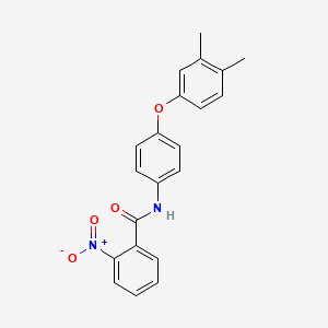 molecular formula C21H18N2O4 B3542103 N-[4-(3,4-dimethylphenoxy)phenyl]-2-nitrobenzamide 