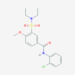 molecular formula C18H21ClN2O4S B3542232 N-(2-chlorophenyl)-3-[(diethylamino)sulfonyl]-4-methoxybenzamide 