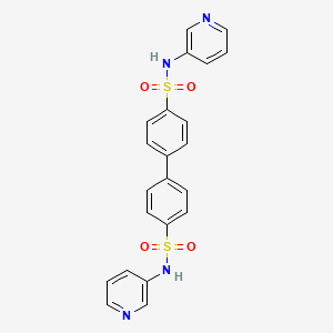 molecular formula C22H18N4O4S2 B3542345 N-pyridin-3-yl-4-[4-(pyridin-3-ylsulfamoyl)phenyl]benzenesulfonamide 