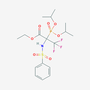 molecular formula C17H25F3NO7PS B354247 Ethyl 2-(diisopropoxyphosphoryl)-3,3,3-trifluoro-2-[(phenylsulfonyl)amino]propanoate CAS No. 524715-53-5