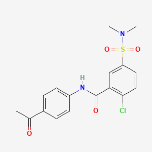molecular formula C17H17ClN2O4S B3542500 N-(4-acetylphenyl)-2-chloro-5-(dimethylsulfamoyl)benzamide 
