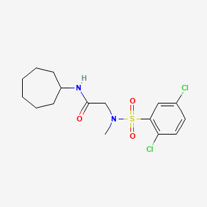 molecular formula C16H22Cl2N2O3S B3542539 N~1~-cycloheptyl-N~2~-[(2,5-dichlorophenyl)sulfonyl]-N~2~-methylglycinamide 