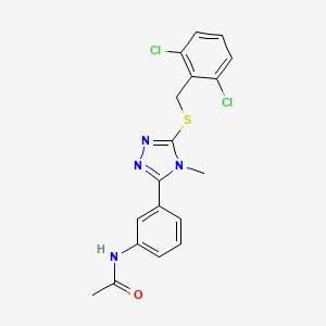 molecular formula C18H16Cl2N4OS B3542547 N-(3-{5-[(2,6-dichlorobenzyl)sulfanyl]-4-methyl-4H-1,2,4-triazol-3-yl}phenyl)acetamide 