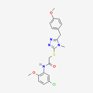molecular formula C20H21ClN4O3S B3542558 N-(5-chloro-2-methoxyphenyl)-2-{[5-(4-methoxybenzyl)-4-methyl-4H-1,2,4-triazol-3-yl]sulfanyl}acetamide 