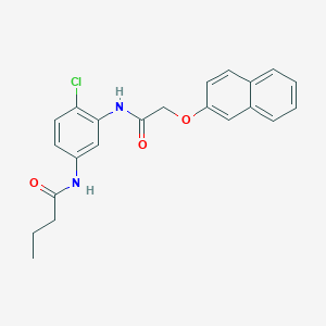 molecular formula C22H21ClN2O3 B3542581 N-(4-chloro-3-{[(naphthalen-2-yloxy)acetyl]amino}phenyl)butanamide 