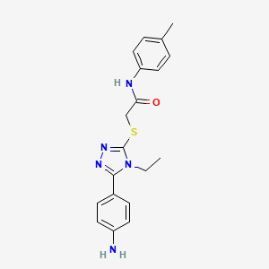 molecular formula C19H21N5OS B3542598 2-{[5-(4-aminophenyl)-4-ethyl-4H-1,2,4-triazol-3-yl]sulfanyl}-N-(4-methylphenyl)acetamide 