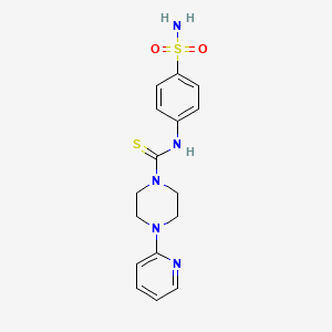 molecular formula C16H19N5O2S2 B3542607 N-[4-(AMINOSULFONYL)PHENYL]-4-(2-PYRIDYL)TETRAHYDRO-1(2H)-PYRAZINECARBOTHIOAMIDE 