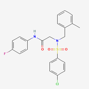 molecular formula C22H20ClFN2O3S B3542617 N~2~-[(4-chlorophenyl)sulfonyl]-N~1~-(4-fluorophenyl)-N~2~-(2-methylbenzyl)glycinamide 