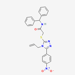 molecular formula C26H23N5O3S B3542632 N-(diphenylmethyl)-2-{[5-(4-nitrophenyl)-4-(prop-2-en-1-yl)-4H-1,2,4-triazol-3-yl]sulfanyl}acetamide 