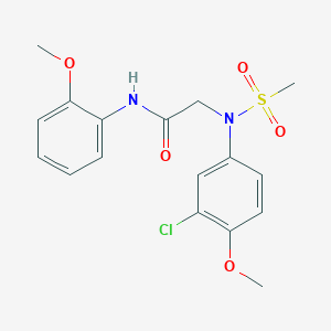 molecular formula C17H19ClN2O5S B3542661 N~2~-(3-chloro-4-methoxyphenyl)-N~1~-(2-methoxyphenyl)-N~2~-(methylsulfonyl)glycinamide 