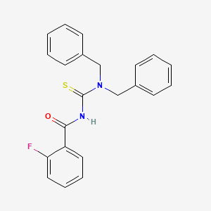 molecular formula C22H19FN2OS B3542698 N-[(dibenzylamino)carbonothioyl]-2-fluorobenzamide 