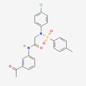 molecular formula C23H21ClN2O4S B3542720 N~1~-(3-acetylphenyl)-N~2~-(4-chlorophenyl)-N~2~-[(4-methylphenyl)sulfonyl]glycinamide 