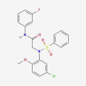 molecular formula C21H18ClFN2O4S B3542736 N~2~-(5-chloro-2-methoxyphenyl)-N~1~-(3-fluorophenyl)-N~2~-(phenylsulfonyl)glycinamide 