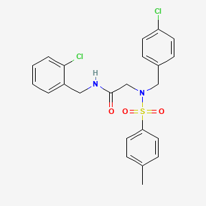 molecular formula C23H22Cl2N2O3S B3542738 N-(2-chlorobenzyl)-N~2~-(4-chlorobenzyl)-N~2~-[(4-methylphenyl)sulfonyl]glycinamide 
