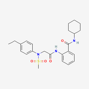 molecular formula C24H31N3O4S B3542748 N-cyclohexyl-2-{[N-(4-ethylphenyl)-N-(methylsulfonyl)glycyl]amino}benzamide 