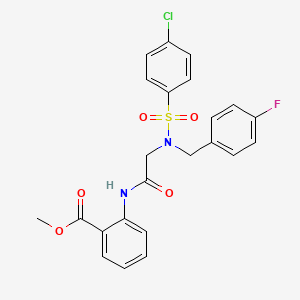molecular formula C23H20ClFN2O5S B3542764 methyl 2-({N-[(4-chlorophenyl)sulfonyl]-N-(4-fluorobenzyl)glycyl}amino)benzoate 