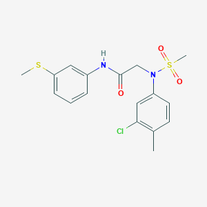 molecular formula C17H19ClN2O3S2 B3542773 N~2~-(3-chloro-4-methylphenyl)-N~2~-(methylsulfonyl)-N~1~-[3-(methylthio)phenyl]glycinamide 