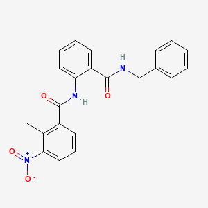 molecular formula C22H19N3O4 B3542776 N-{2-[(benzylamino)carbonyl]phenyl}-2-methyl-3-nitrobenzamide 