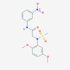 molecular formula C17H19N3O7S B3542815 N~2~-(2,5-dimethoxyphenyl)-N~2~-(methylsulfonyl)-N~1~-(3-nitrophenyl)glycinamide 