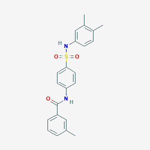 molecular formula C22H22N2O3S B3542835 N-(4-{[(3,4-dimethylphenyl)amino]sulfonyl}phenyl)-3-methylbenzamide 
