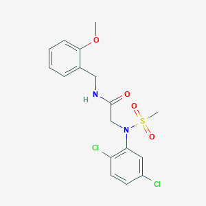 molecular formula C17H18Cl2N2O4S B3542871 N~2~-(2,5-dichlorophenyl)-N-(2-methoxybenzyl)-N~2~-(methylsulfonyl)glycinamide 