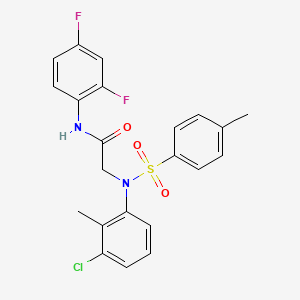 molecular formula C22H19ClF2N2O3S B3542877 N~2~-(3-chloro-2-methylphenyl)-N~1~-(2,4-difluorophenyl)-N~2~-[(4-methylphenyl)sulfonyl]glycinamide 